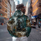 Atum Hoodie Ancient Egyptian Teal Marble Smoke, Solar Barque Crown, Creator Deity Statue - African Pride