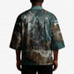 Atum Kimono Ancient Egyptian Teal Marble Smoke, Solar Barque Crown, Creator Deity Statue - African Pride