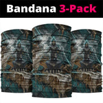 Atum Neck Gaiter Ancient Egyptian Teal Marble Smoke, Solar Barque Crown, Creator Deity Statue - African Pride