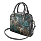Atum Shoulder Handbag Ancient Egyptian Teal Marble Smoke, Solar Barque Crown, Creator Deity Statue - African Pride