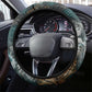 Atum Steering Wheel Cover Ancient Egyptian Teal Marble Smoke, Solar Barque Crown, Creator Deity Statue - African Pride