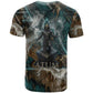 Atum T shirt Ancient Egyptian Teal Marble Smoke, Solar Barque Crown, Creator Deity Statue - African Pride