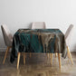 Atum Tablecloth Ancient Egyptian Teal Marble Smoke, Solar Barque Crown, Creator Deity Statue - African Pride