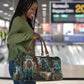 Atum Travel Bag Ancient Egyptian Teal Marble Smoke, Solar Barque Crown, Creator Deity Statue - African Pride
