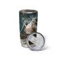 Atum Tumbler Cup Ancient Egyptian Teal Marble Smoke, Solar Barque Crown, Creator Deity Statue - African Pride