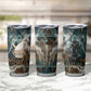 Atum Tumbler Cup Ancient Egyptian Teal Marble Smoke, Solar Barque Crown, Creator Deity Statue - African Pride