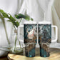 Atum Tumbler With Handle Ancient Egyptian Teal Marble Smoke, Solar Barque Crown, Creator Deity Statue - African Pride