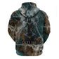 Atum Zip Hoodie Ancient Egyptian Teal Marble Smoke, Solar Barque Crown, Creator Deity Statue - African Pride