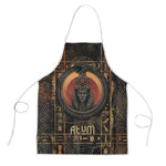 Atum Ancient Egyptian Apron with Dark Hieroglyph Grid, Ouroboros Serpent Ring and The Final Serpent - African Pride