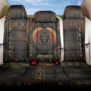 Atum Ancient Egyptian Back Car Seat Cover with Dark Hieroglyph Grid, Ouroboros Serpent Ring and The Final Serpent - African Pride