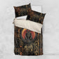 Atum Ancient Egyptian Bedding Set with Dark Hieroglyph Grid, Ouroboros Serpent Ring and The Final Serpent - African Pride