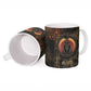 Atum Ancient Egyptian Ceramic Mug with Dark Hieroglyph Grid, Ouroboros Serpent Ring and The Final Serpent - African Pride