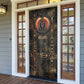 Atum Ancient Egyptian Door Cover with Dark Hieroglyph Grid, Ouroboros Serpent Ring and The Final Serpent - African Pride