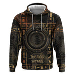 Atum Ancient Egyptian Hoodie with Dark Hieroglyph Grid, Ouroboros Serpent Ring and The Final Serpent - African Pride