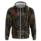 Atum Ancient Egyptian Hoodie with Dark Hieroglyph Grid, Ouroboros Serpent Ring and The Final Serpent - African Pride