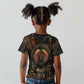 Atum Ancient Egyptian Kid T shirt with Dark Hieroglyph Grid, Ouroboros Serpent Ring and The Final Serpent - African Pride