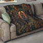 Atum Ancient Egyptian Quilt with Dark Hieroglyph Grid, Ouroboros Serpent Ring and The Final Serpent - African Pride