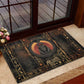 Atum Ancient Egyptian Rubber Doormat with Dark Hieroglyph Grid, Ouroboros Serpent Ring and The Final Serpent - African Pride