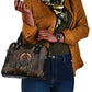 Atum Ancient Egyptian Shoulder Handbag with Dark Hieroglyph Grid, Ouroboros Serpent Ring and The Final Serpent - African Pride