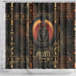 Atum Ancient Egyptian Shower Curtain with Dark Hieroglyph Grid, Ouroboros Serpent Ring and The Final Serpent - African Pride