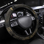 Atum Ancient Egyptian Steering Wheel Cover with Dark Hieroglyph Grid, Ouroboros Serpent Ring and The Final Serpent - African Pride
