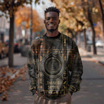 Atum Ancient Egyptian Sweatshirt with Dark Hieroglyph Grid, Ouroboros Serpent Ring and The Final Serpent - African Pride