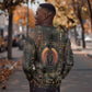 Atum Ancient Egyptian Sweatshirt with Dark Hieroglyph Grid, Ouroboros Serpent Ring and The Final Serpent - African Pride
