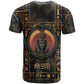 Atum Ancient Egyptian T shirt with Dark Hieroglyph Grid, Ouroboros Serpent Ring and The Final Serpent - African Pride