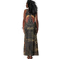 Atum Ancient Egyptian Tank Maxi Dress with Dark Hieroglyph Grid, Ouroboros Serpent Ring and The Final Serpent - African Pride