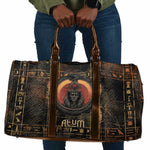 Atum Ancient Egyptian Travel Bag with Dark Hieroglyph Grid, Ouroboros Serpent Ring and The Final Serpent - African Pride