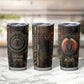 Atum Ancient Egyptian Tumbler Cup with Dark Hieroglyph Grid, Ouroboros Serpent Ring and The Final Serpent - African Pride