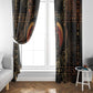 Atum Ancient Egyptian Window Curtain with Dark Hieroglyph Grid, Ouroboros Serpent Ring and The Final Serpent - African Pride