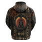 Atum Ancient Egyptian Zip Hoodie with Dark Hieroglyph Grid, Ouroboros Serpent Ring and The Final Serpent - African Pride