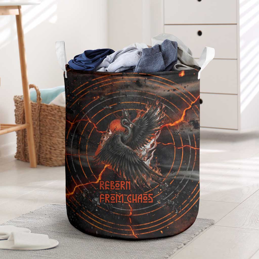 Bennu Laundry Basket Ancient Egyptian Lava Crack Texture, Phoenix Firebird and Reborn from Chaos - African Pride