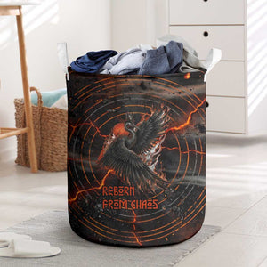 Bennu Laundry Basket Ancient Egyptian Lava Crack Texture, Phoenix Firebird and Reborn from Chaos - African Pride