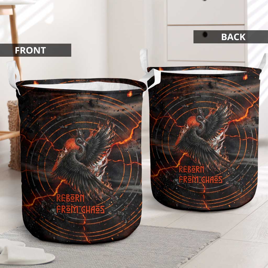 Bennu Laundry Basket Ancient Egyptian Lava Crack Texture, Phoenix Firebird and Reborn from Chaos - African Pride