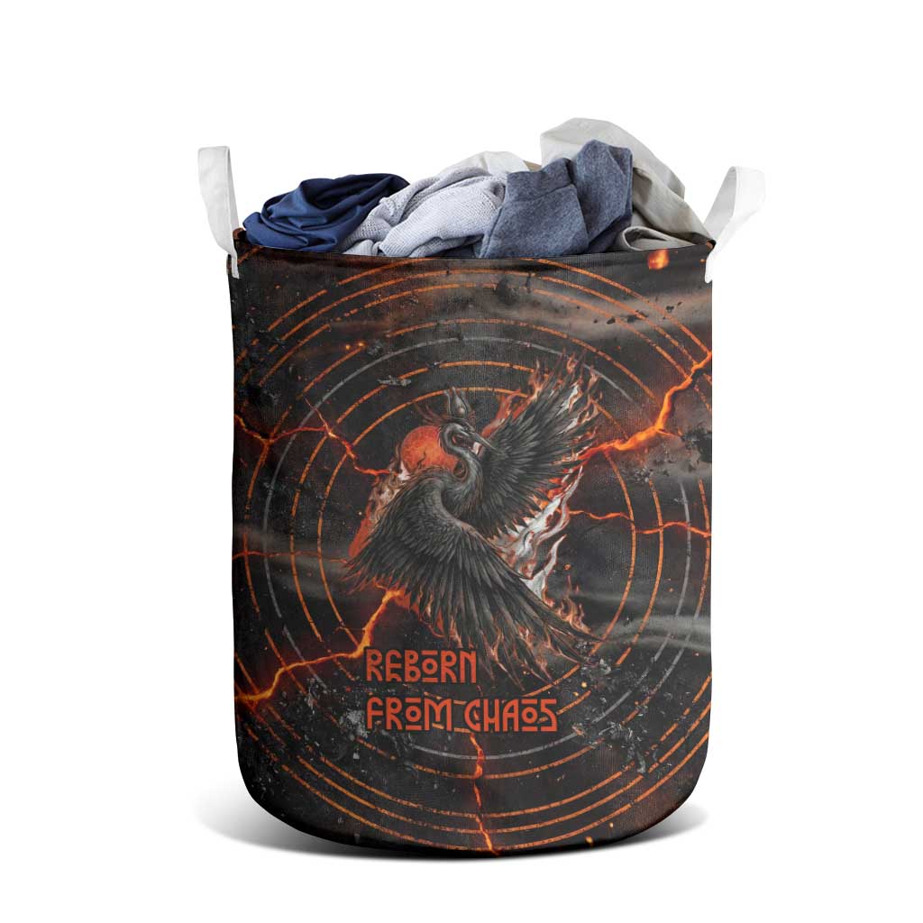 Bennu Laundry Basket Ancient Egyptian Lava Crack Texture, Phoenix Firebird and Reborn from Chaos - African Pride