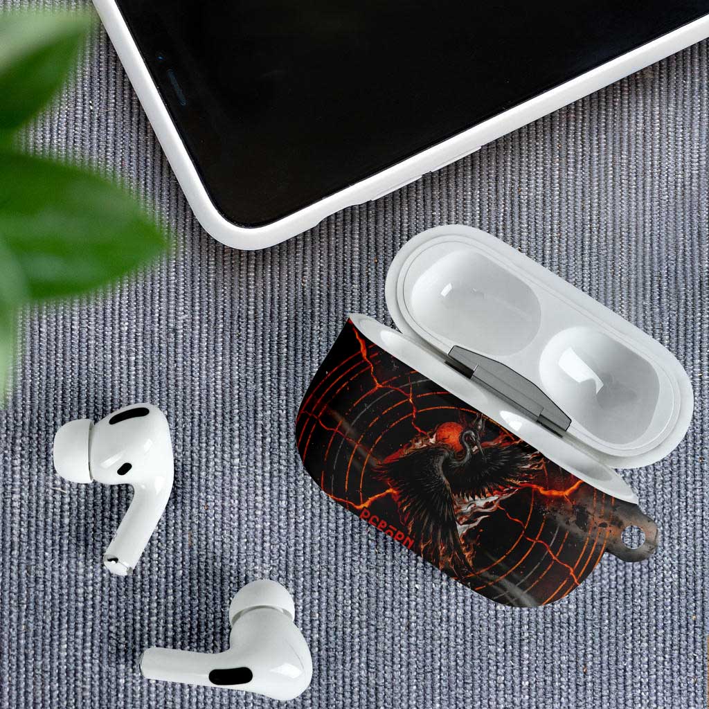 Bennu AirPods Case Ancient Egyptian Lava Crack Texture, Phoenix Firebird and Reborn from Chaos - African Pride
