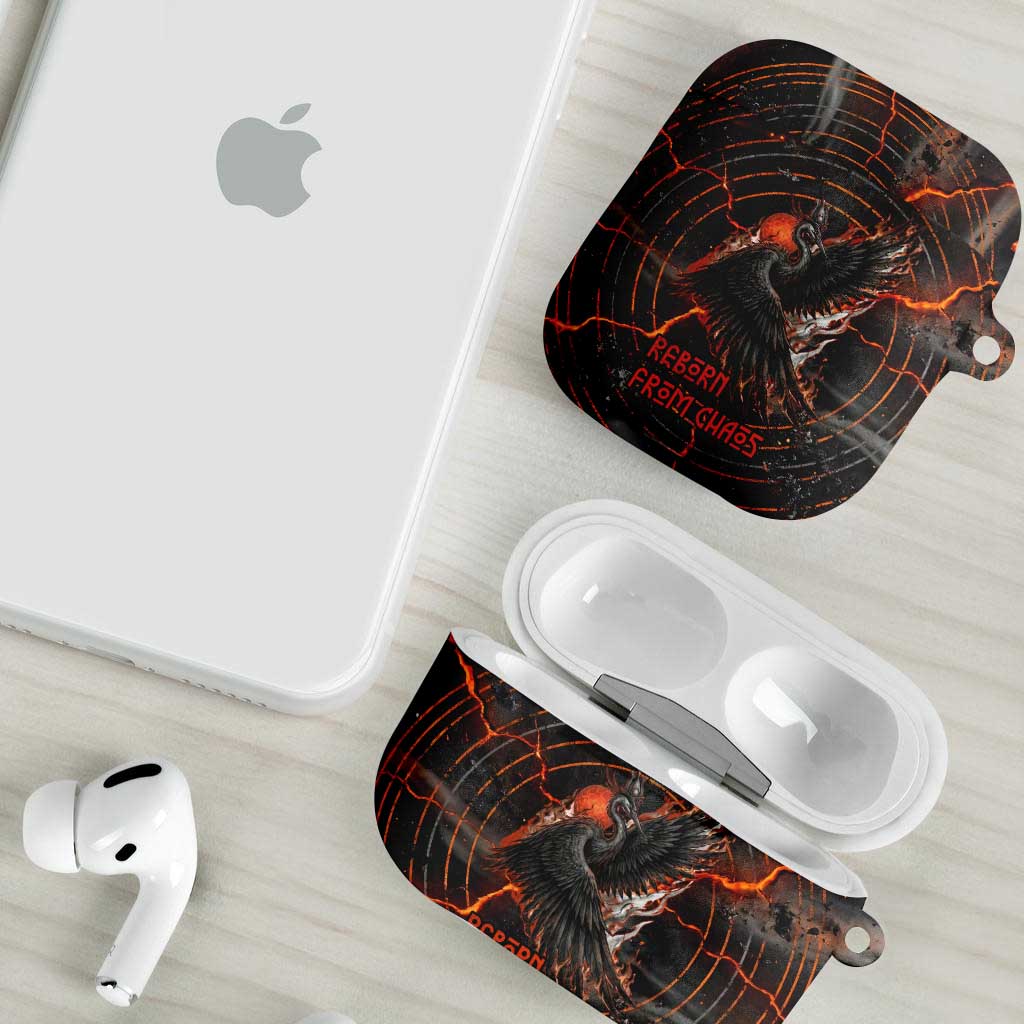 Bennu AirPods Case Ancient Egyptian Lava Crack Texture, Phoenix Firebird and Reborn from Chaos - African Pride