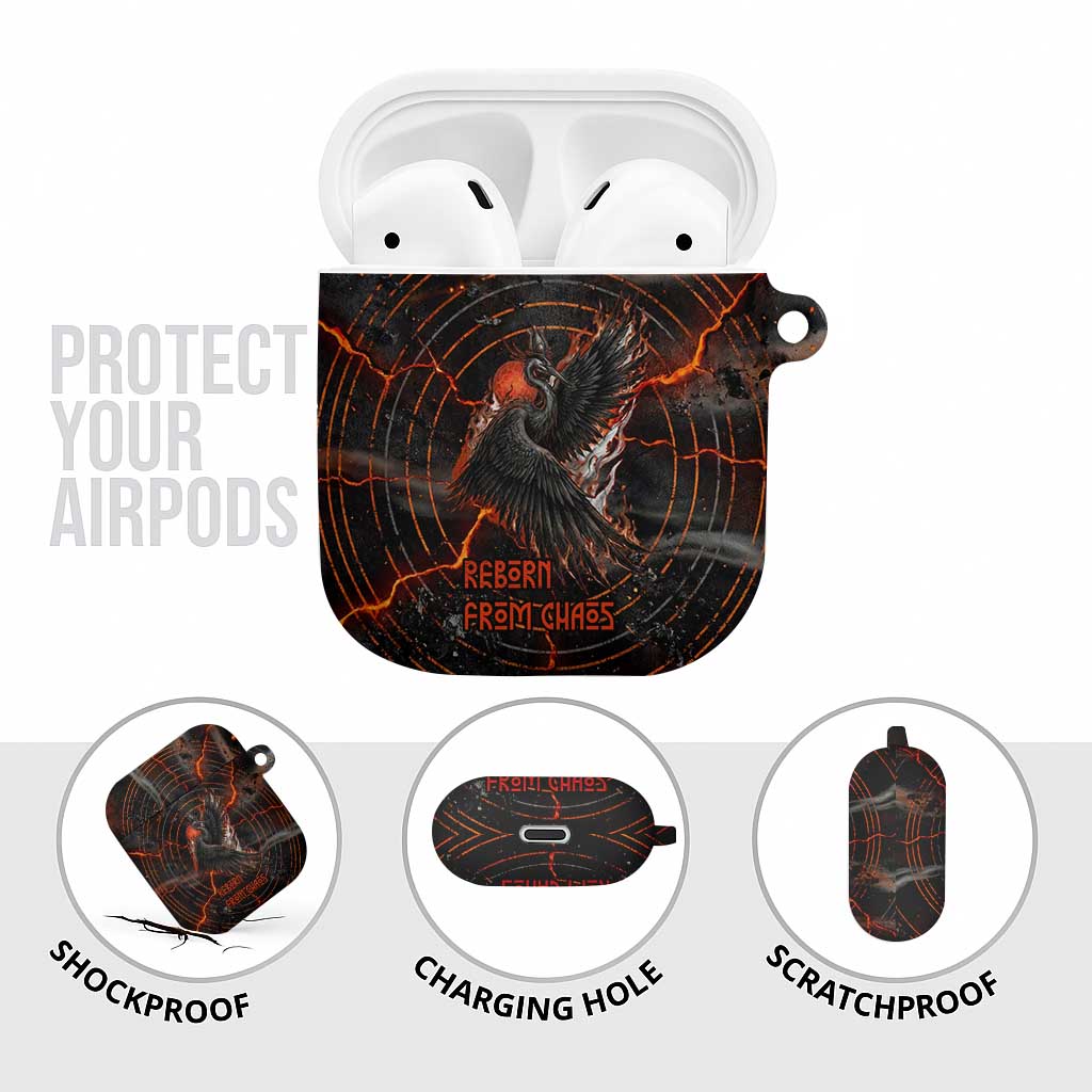 Bennu AirPods Case Ancient Egyptian Lava Crack Texture, Phoenix Firebird and Reborn from Chaos - African Pride