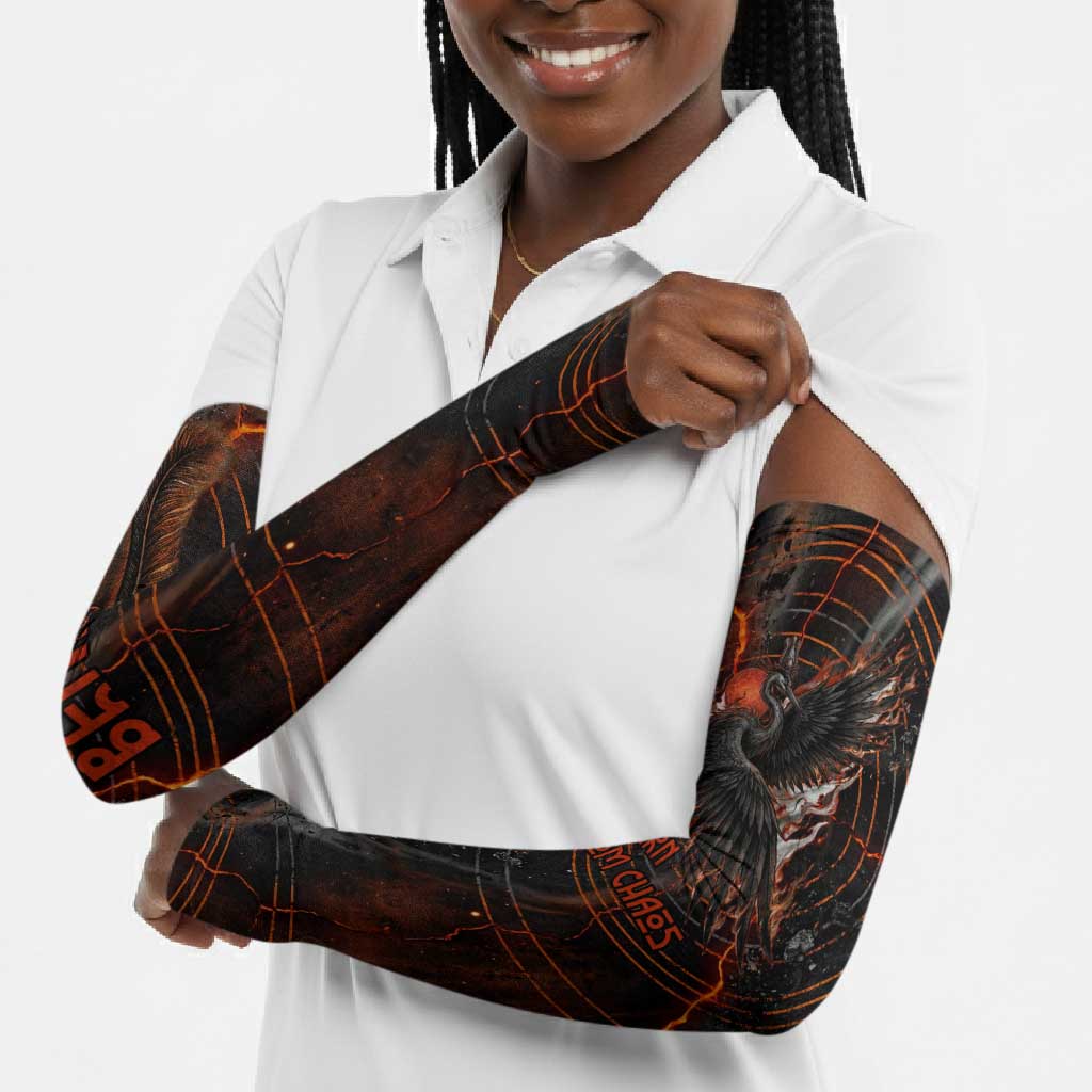 Bennu Arm Sleeves Ancient Egyptian Lava Crack Texture, Phoenix Firebird and Reborn from Chaos - African Pride
