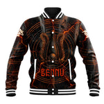 Bennu Baseball Jacket Ancient Egyptian Lava Crack Texture, Phoenix Firebird and Reborn from Chaos - African Pride