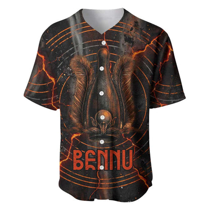 Bennu Baseball Jersey Ancient Egyptian Lava Crack Texture, Phoenix Firebird and Reborn from Chaos - African Pride