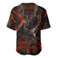 Bennu Baseball Jersey Ancient Egyptian Lava Crack Texture, Phoenix Firebird and Reborn from Chaos - African Pride
