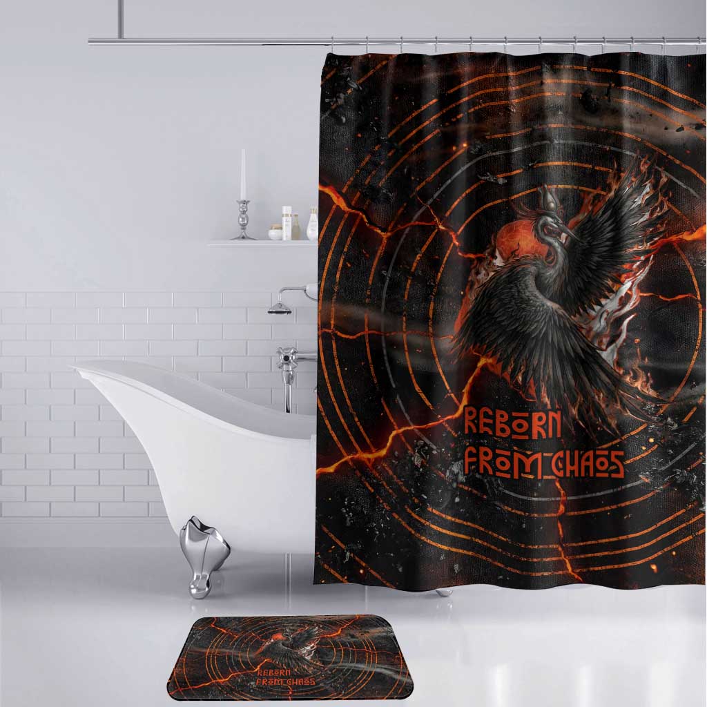 Bennu Bathroom Set Ancient Egyptian Lava Crack Texture, Phoenix Firebird and Reborn from Chaos - African Pride