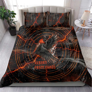 Bennu Bedding Set Ancient Egyptian Lava Crack Texture, Phoenix Firebird and Reborn from Chaos - African Pride