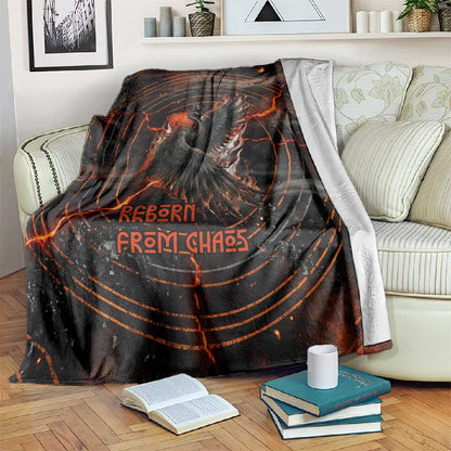 Bennu Blanket Ancient Egyptian Lava Crack Texture, Phoenix Firebird and Reborn from Chaos - African Pride