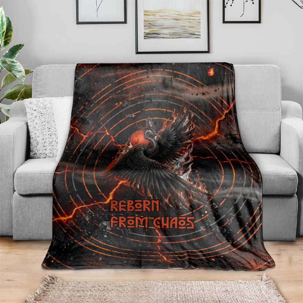 Bennu Blanket Ancient Egyptian Lava Crack Texture, Phoenix Firebird and Reborn from Chaos - African Pride