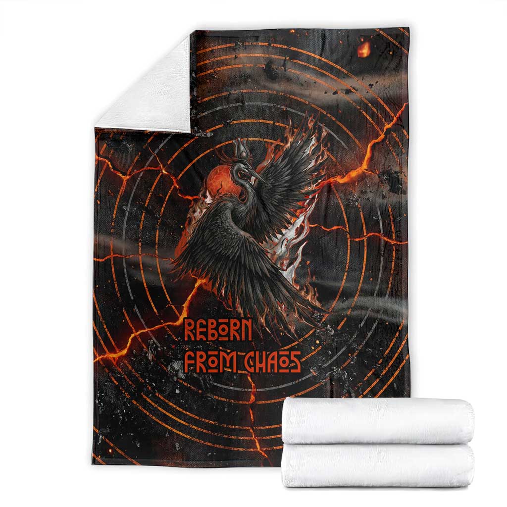 Bennu Blanket Ancient Egyptian Lava Crack Texture, Phoenix Firebird and Reborn from Chaos - African Pride
