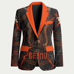 Bennu Blazer Ancient Egyptian Lava Crack Texture, Phoenix Firebird and Reborn from Chaos - African Pride
